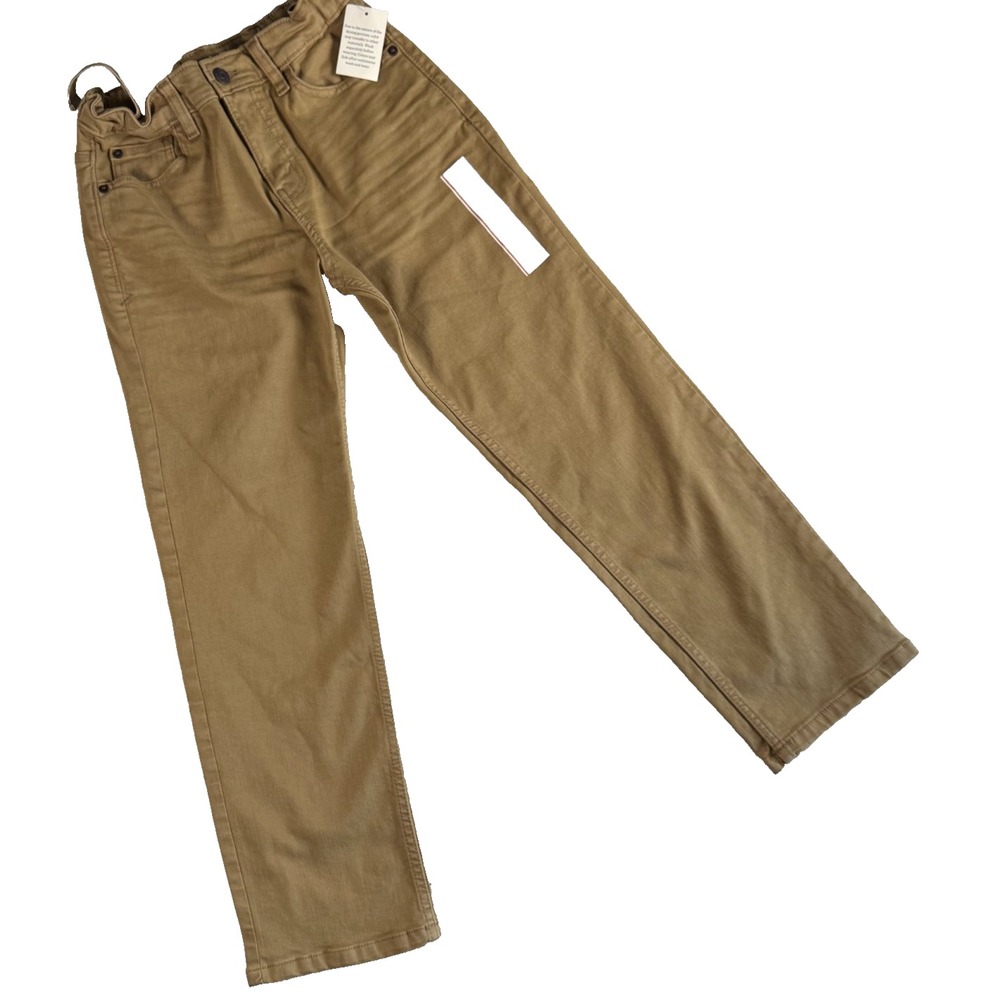 NWT Cat and Jack Tan Beige Boy's Jeans Adjustable Waist Size 10 Straight Leg
